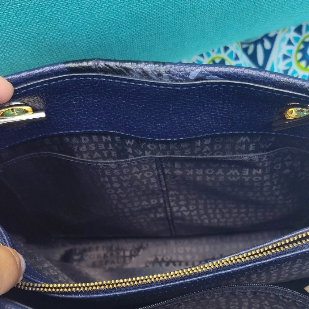 Kate Spade Blue and White Shoulder Bag with Floral Design - Picture 13 of 14